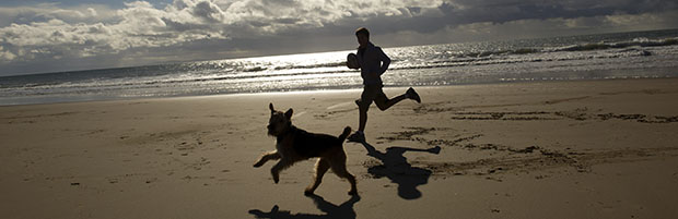 Running on Beach